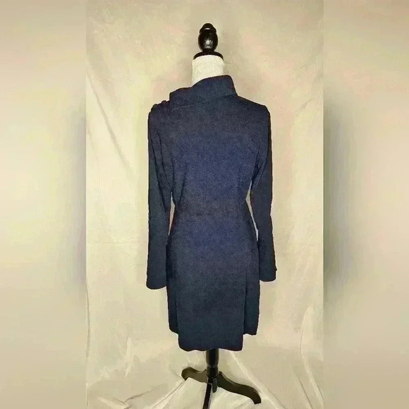 Vince camuto size 4 long sleeve mock neck navy dress - Picture 2 of 5